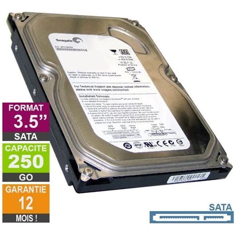 Disque Dur 250Go SATA 3 5 Seagate Barracuda ST250DM000 7200rpm 16Mo