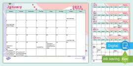 Editable Calendar Printable Resources Teacher Made