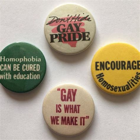 Set Of 4 Vintage Remake Lesbian Badges Lgbt Gay Etsy