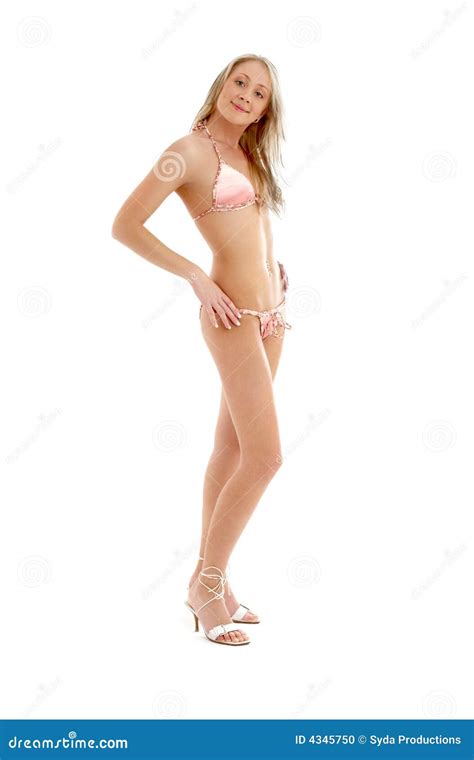 Pink Bikini Girl On High Heels Stock Photo Image Of Attractive