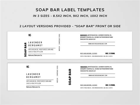 Bar Soap Label Template Canva Minimal Bar Soap Wrap Around Etsy