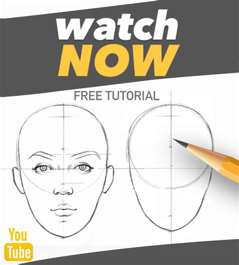 Face Draw Tutorial | Face proportions drawing, Realistic face drawing ...