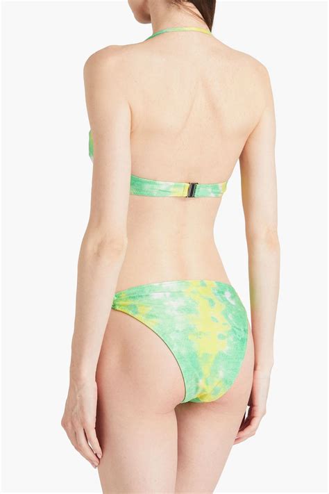 Ganni Twisted Printed Low Rise Bikini Briefs The Outnet