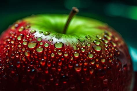 Premium Ai Image A Red Apple With Water Droplets On It