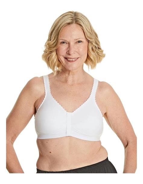 Royce Lingerie Comfi Cotton Wirefree Press Stud Front Open Bra In White