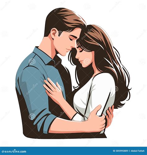 Romantic Couple Lovers Vector Illustration Happy Young Male Female Couple Together Wife And