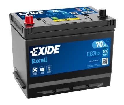 EXIDE Excell 12V 70Ah EB705 Otos Cz