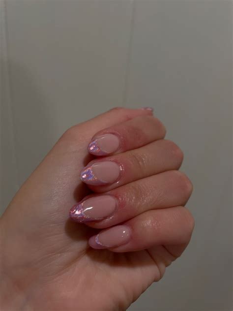 Pink Chrome French Tip Pink Chrome Nails Pink Tip Nails Classy