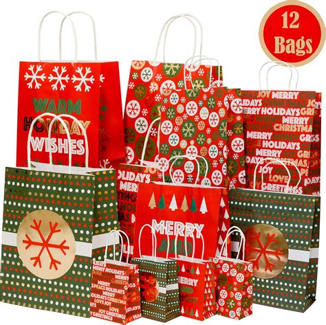 Amazon Christmas Gift Bags With Metallic Foil Finish Large Petite