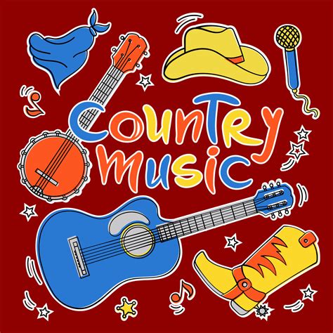 COUNTRY MUSIC CUTS Western Festival Vector Illustration Set 20196936 ...