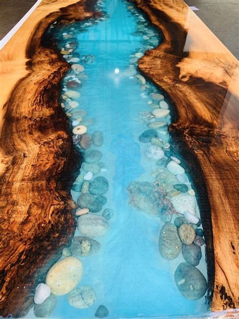 Acacia Wood Epoxy Resin River Dining Table Top For Anywhere At Rs