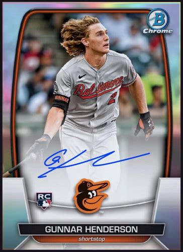 2023 Topps Bowman Refractor Rookie Autograph Rare Gunnar Henderson