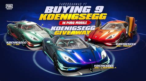 Buying Koenigsegg One1 In Pubg Mobile 2 Koenigsegg Giveaway At 500k