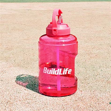 BuildLife Gallon Water Bottle With Straw Motivational Time Marker BPA