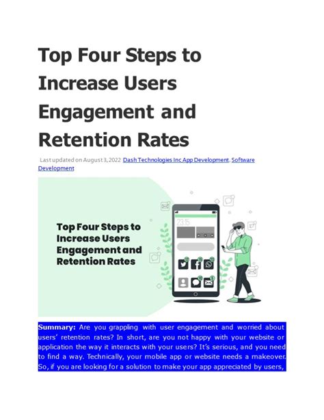 Ppt Top Four Steps To Increase Users Engagement And Retention Rates