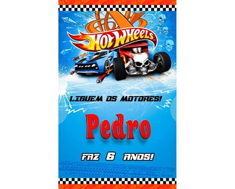 Convite Animado Aniversário Hot Wheels 2 Elo7