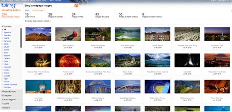 Bing Launches Gallery of All Past Homepage Photos