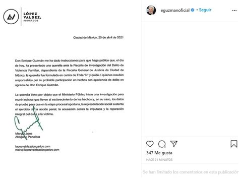 Enrique Guzmán Ya Tomó Acciones Legales Contra Frida Sofía Infobae