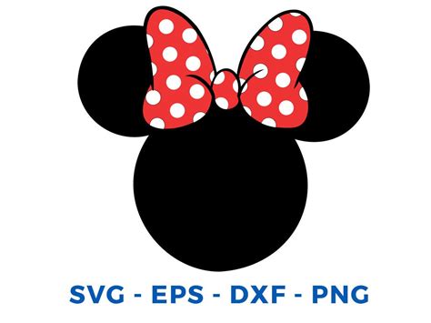 Minnie Mouse Head Svg Dxf Png Vector Cut File Cricut Design Etsy