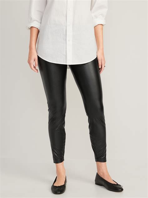 High Waisted Faux Leather Leggings For Women Old Navy