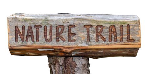 Rustic Wooden Nature Trail Sign Stock Photo - Image of rural, retro ...