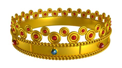 Crown 3d Png 3d Textured Metal Crown Gem Golden Decoration Png