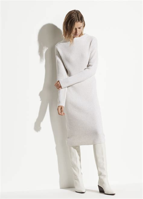 Wool Cashmere Ribbed Dress For Women Ribbed Dresses Womens Dresses