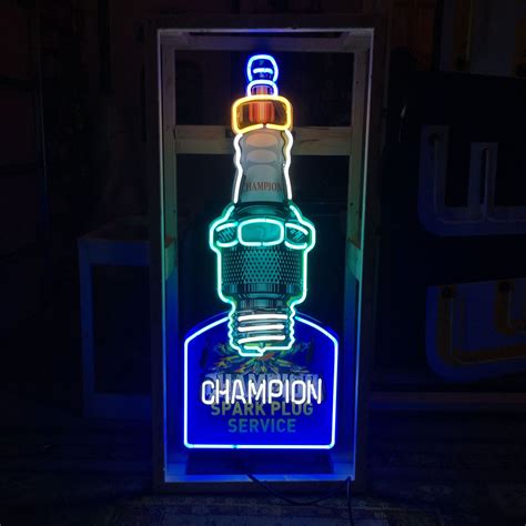 Champion Spark Plug Neon Sign Champion Dealership Neon Signs