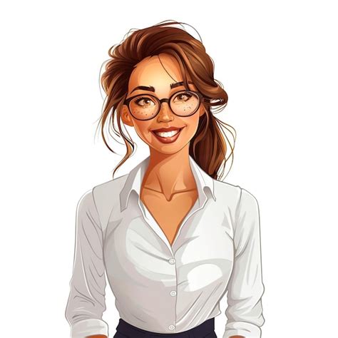 A Woman With Glasses And A White Shirt That Says Shes A Lady Premium Ai Generated Image