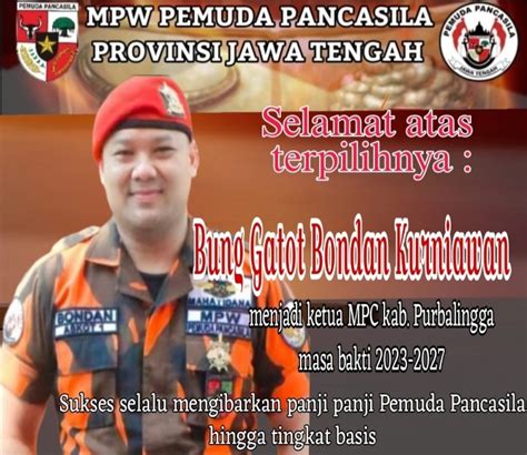 Gatot Bondan Kurniawan GBK Terpilih Pimpin Ormas Pemuda Pancasila