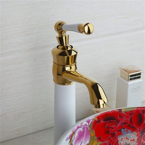 White And Gold Bathroom Basin Faucet Royal Toiletry Global