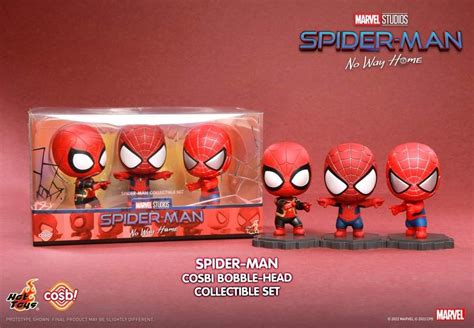 Ready Stocks Hot Toys Spiderman No Way Home Spiderman 3 Piece Cosbaby Cosbi Collectible Set