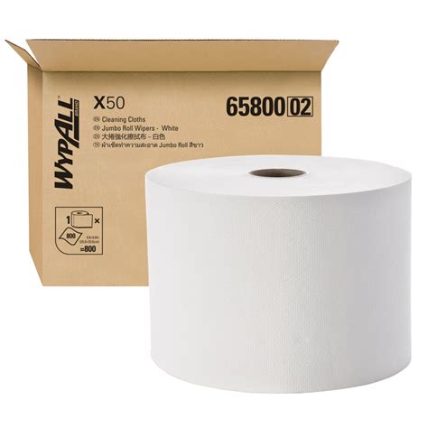 Wypall® X50 Jumbo Roll Wipers 65800 White 1 Ply 1 Roll Case 800