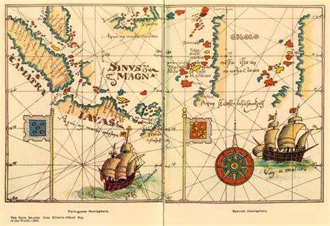 An Old Map With Ships In The Water And Land On One Side Surrounded By