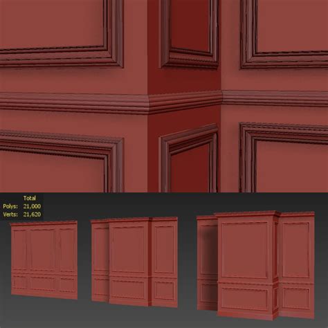 Wall Molding 11 Boiserie Classic Panels 3D Model CGTrader