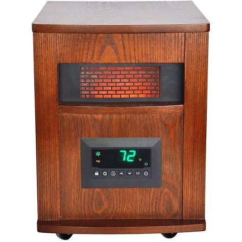 Best Buy Lifesmart Element Infrared Heater Wood Cabinet Brown Ls