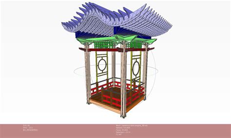 Pergola in Japanese-style 3D model | CGTrader