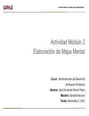 Actividad Módulo 2 Elaboración de Mapa Mental pdf Actividad Módulo 2