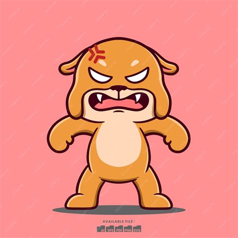 Premium Vector | Cute angry dog cartoon illustration