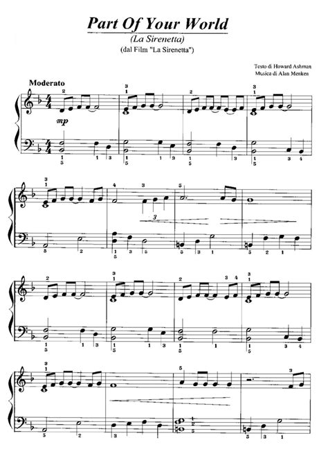 PART OF YOUR WORLD Easy Piano Sheet music | Easy Sheet Music