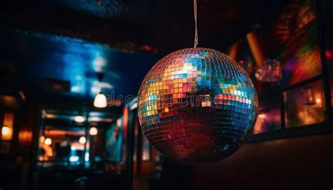 Vibrant Nightlife At Modern Disco Club With Glowing Disco Ball