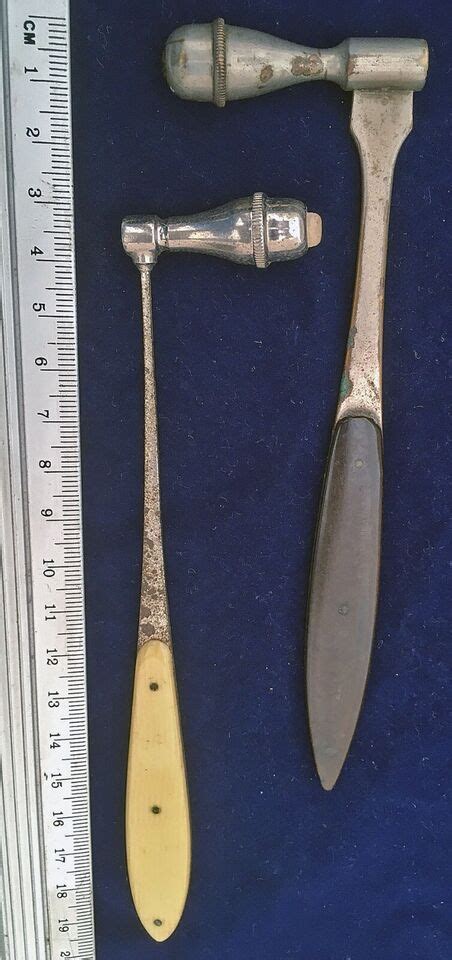 2 Rare Antique Knee Reflex Hammer Bennett Percussor Medical Instrument