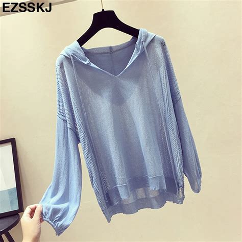 Весна-Осень, женская трикотажная футболка с капюшоном, повседневные ...