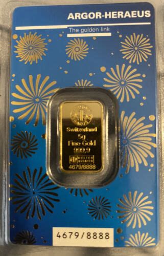 Gram Gold Bar Argor Heraeus Lunar Year Of The Rabbit Fine