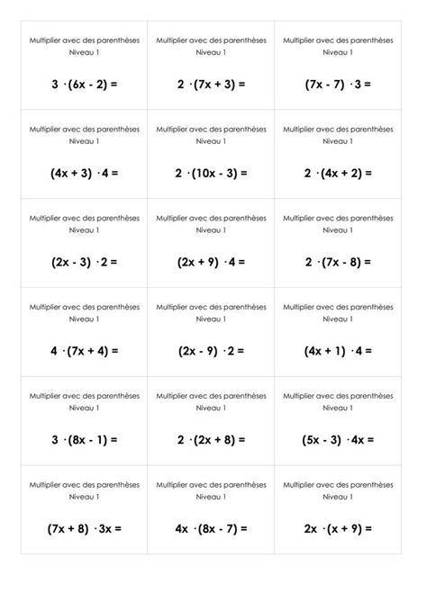 Multiplier Des Termes Avec Des Parenth Ses Fiches Cycle Calculus