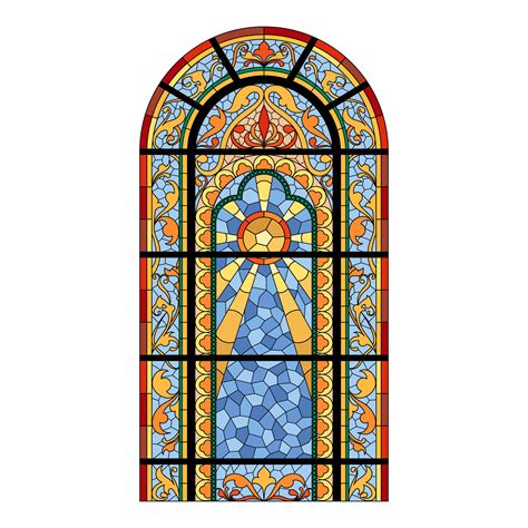 Stained church glass window. Color arch shape. 26178440 Vector Art at ...