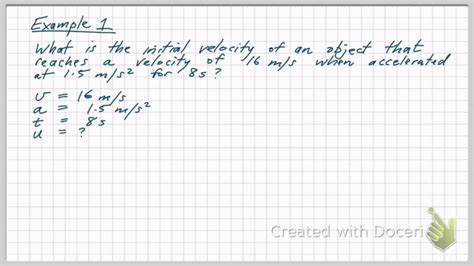 Calculations Involving Acceleration Youtube