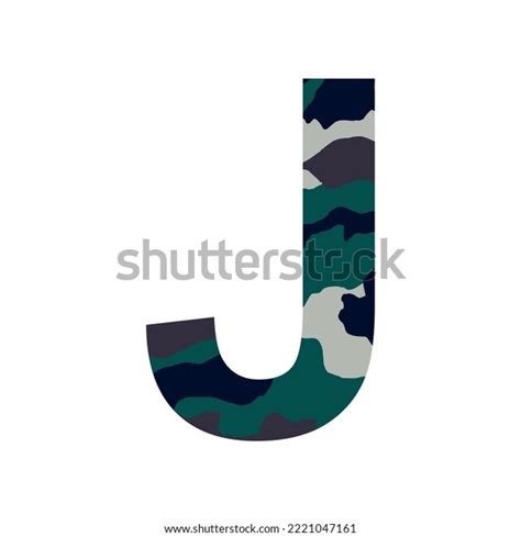 English Alphabet Letter J Khaki Style Stock Vector Royalty Free