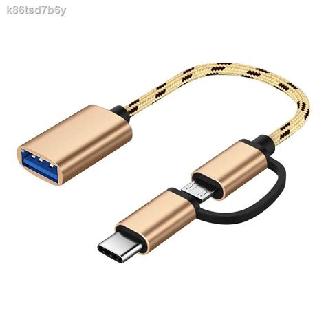 Typec แปลง Usb ¤ Otg Adapter Triple ใช้ได้กับแท็บเล็ตโทรศัพท์มือถือ Huawei Usb To Typec ตัวแปลง