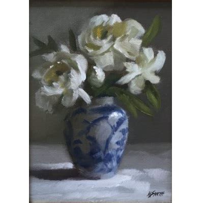 White Flowers In Vase Murray Smith Evalyn Dunn Gallery